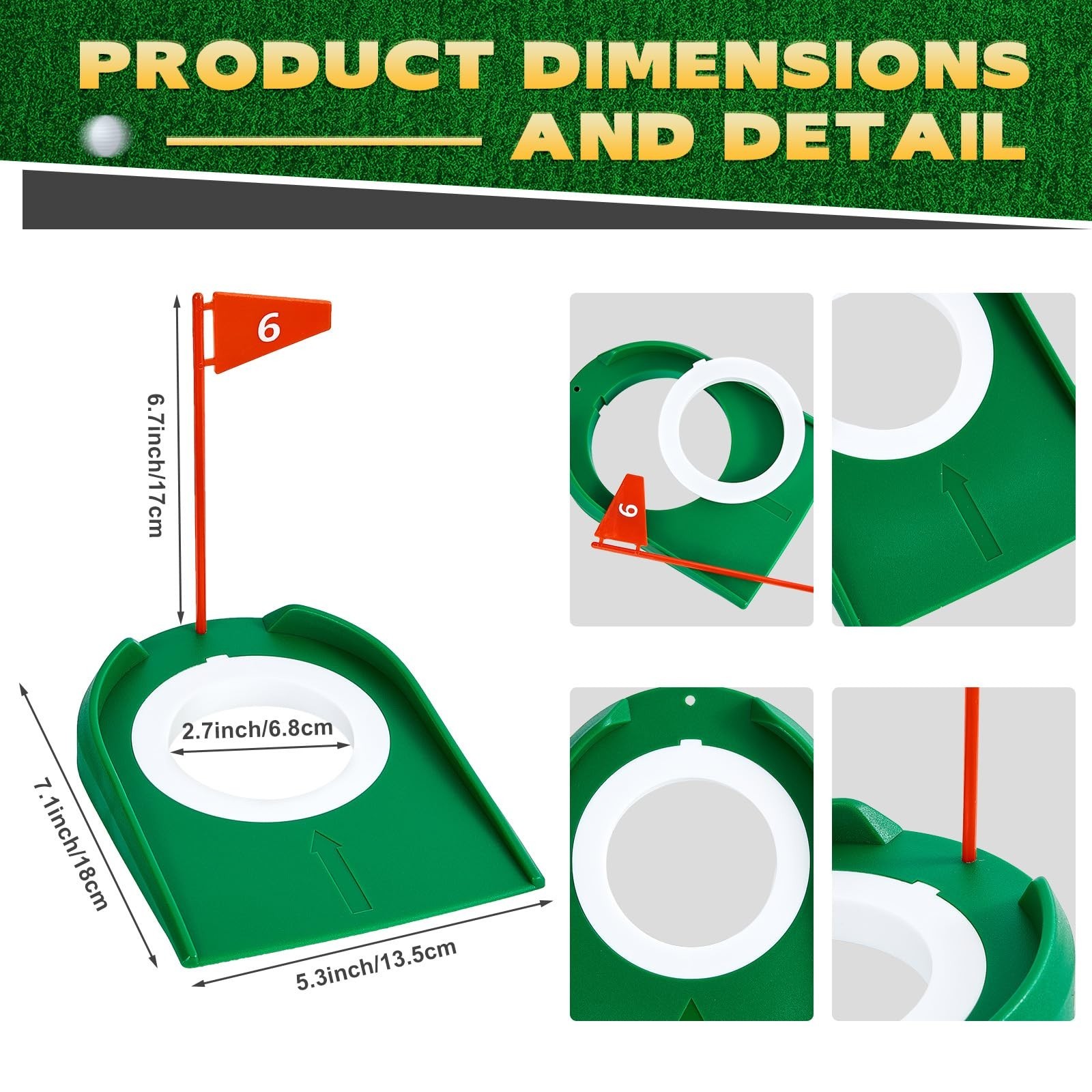 Sotiff Golf Putting Practice Cup Hole Training Aids Golf Accessories Training...