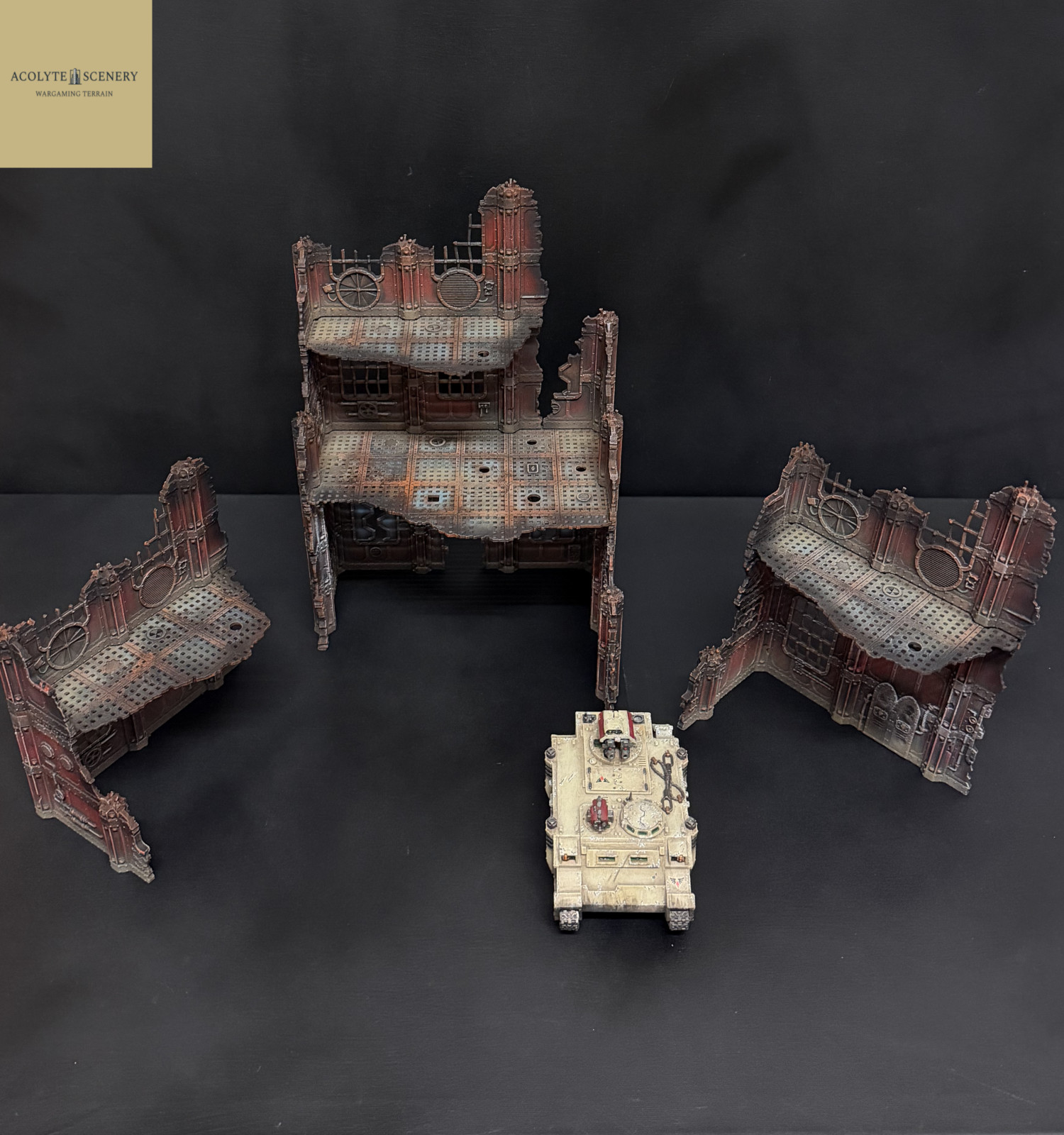 Grimdark Terrain 3 Ruin Bundle Easy-Build compatible with Warhammer 40k