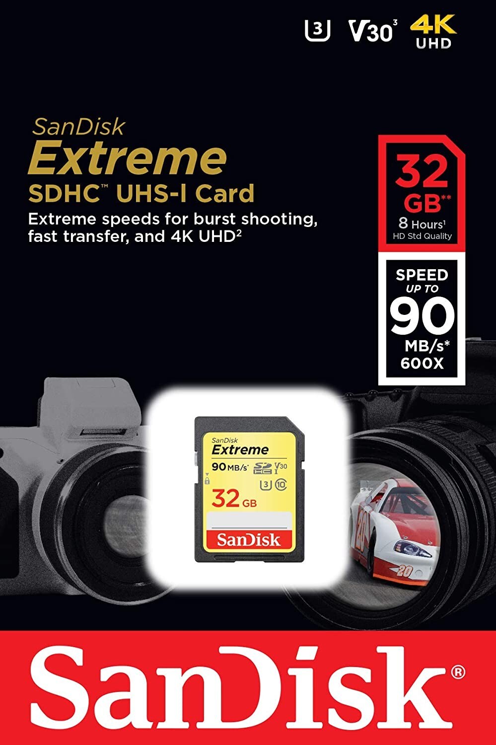 32GB Sandisk Extreme SD Memory cards for Camera/Trail Camera/Computers (5 Pack)
