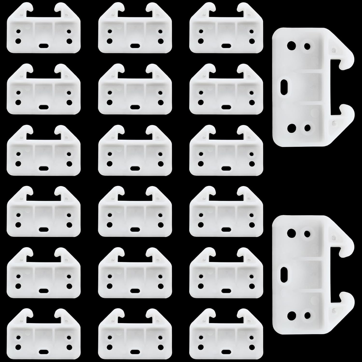 Litoexpe 20pcs Plastic Drawer Guides, Rear Drawer Track Guide Replacement, Cente