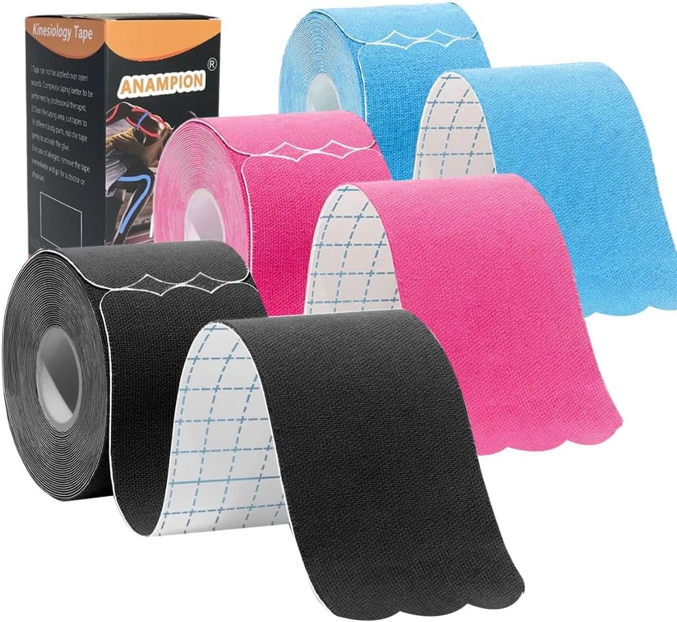 Kinesiology Tape Pro Athletic Sports (3 Rolls,60 Precut Strips) Waterproof Breat