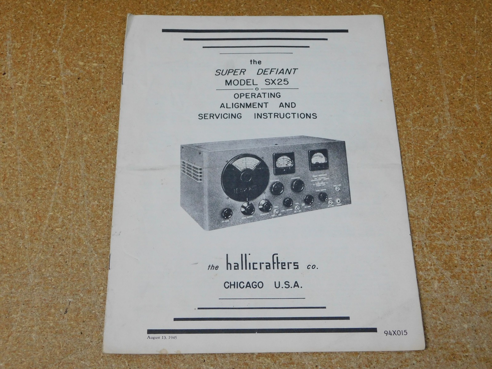 Hallicrafters SX-25 Super Defiant Receiver Operating Instructions (original)