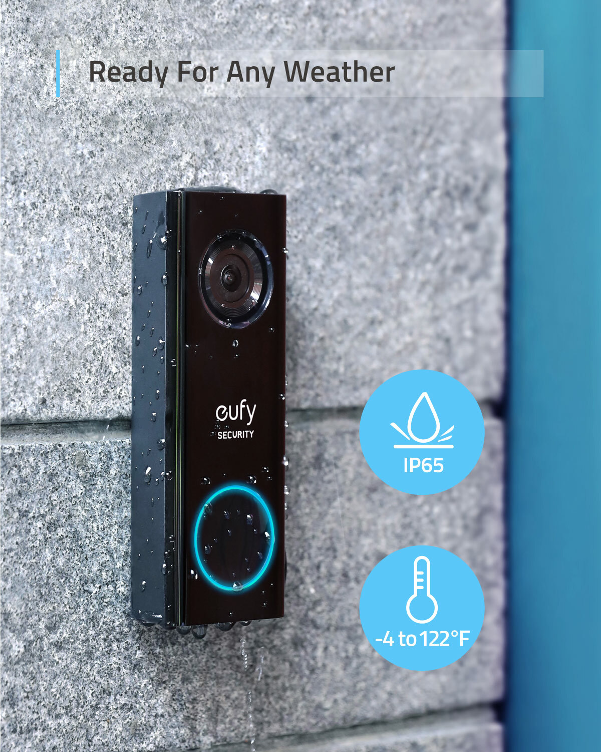eufy 2K Smart Video Doorbell Security Camera Human Detection Wi-Fi Chime|Refurb