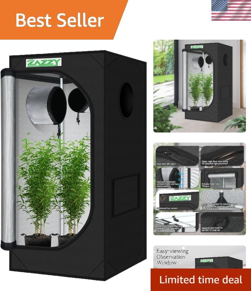 All-in-One 2x2 Hydroponic Grow Tent 24"x24"x48" - Maximize Growth Potential