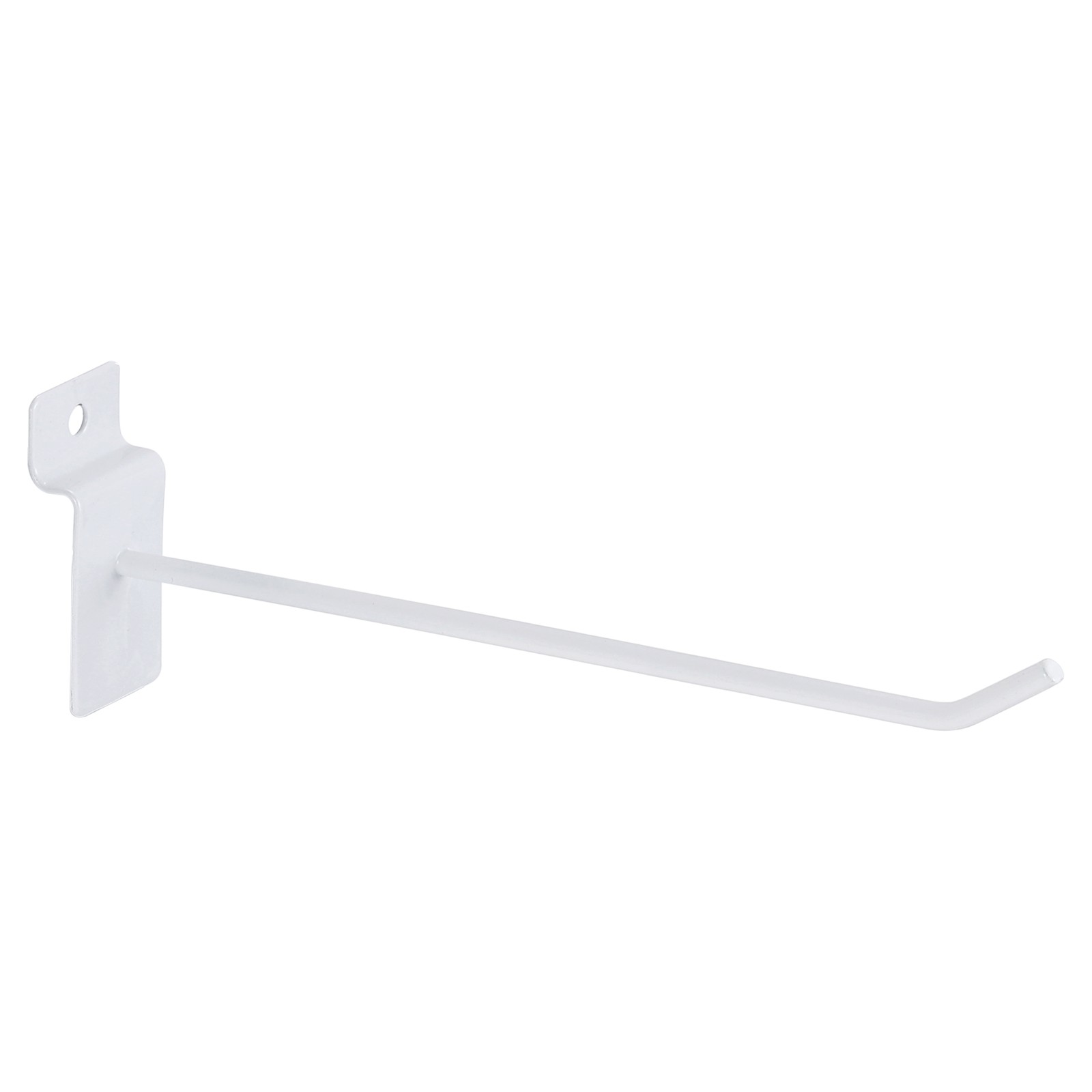 100 Pcs Slat Wall Hooks 2" x 8" Metal Display Hooks for Garage Retail, White