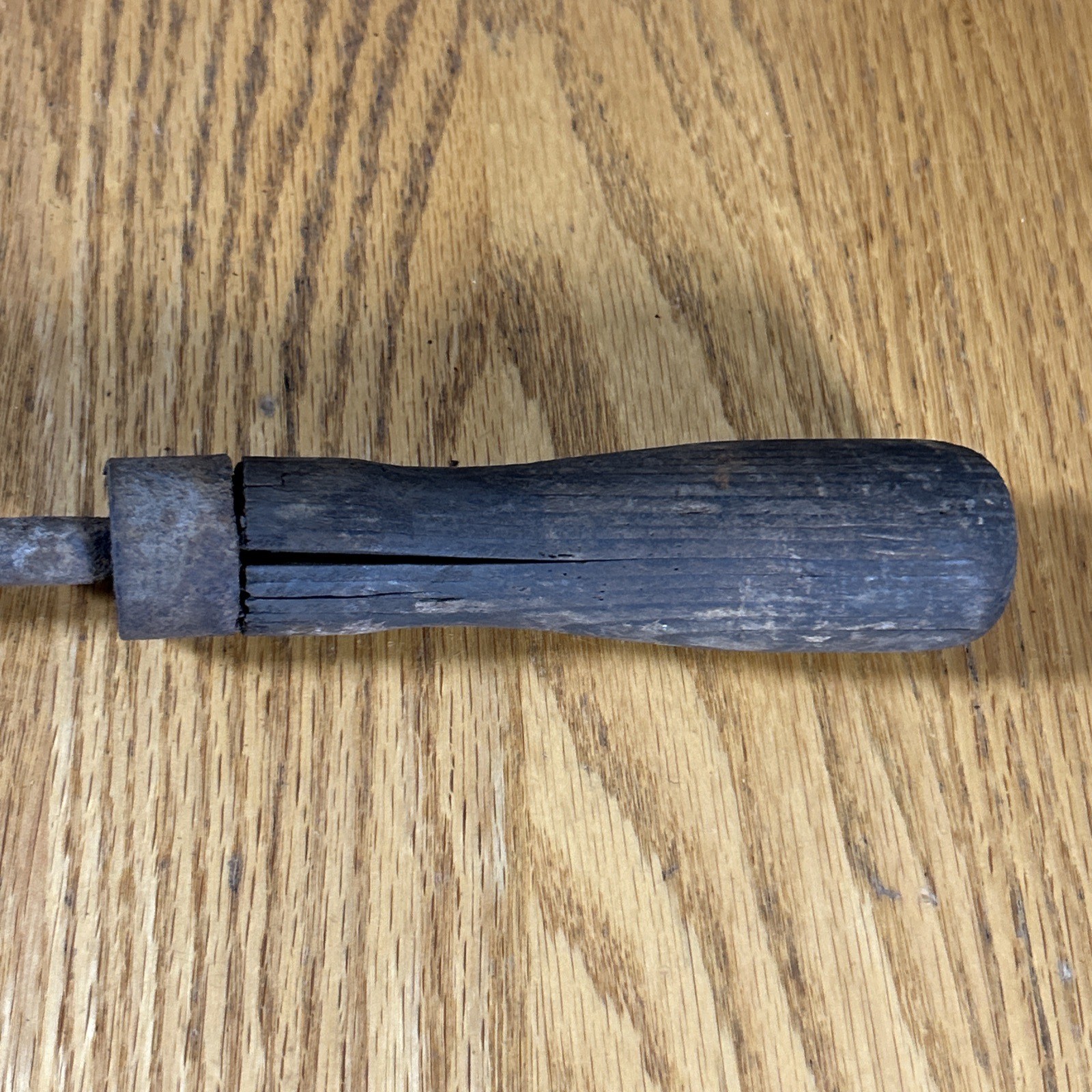 Antique Copper Soldering Iron 15.5" Long Wood Handle Blacksmith Metal Work USA