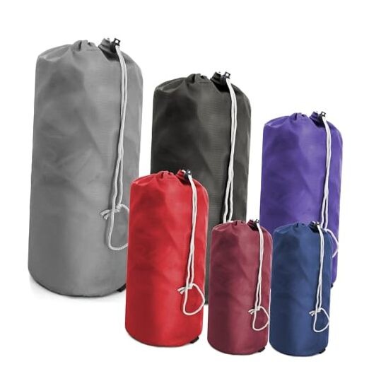 Stuff-Sacks-for Grey,black,purple,red,wine Red,navy Blue Drawstring 6 Pack