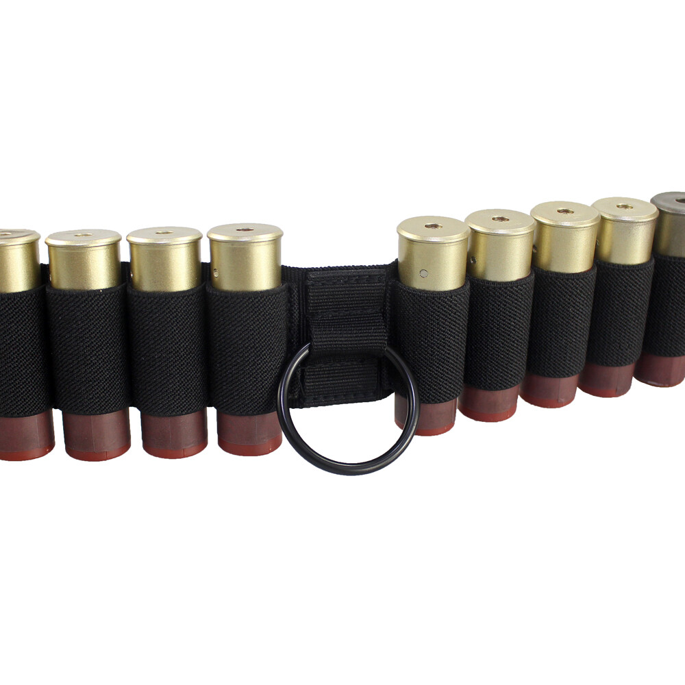 2 Point Non-Slip Adjustable Ammo Sling Shotgun Sling with 16 Shell Holder-Black