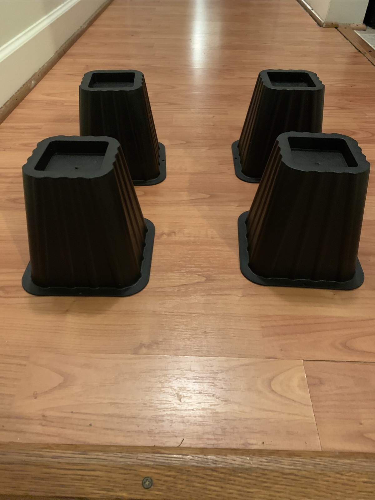 Home Basics Furniture Risers for Bed Sofa Chair Bed Risers 4 Piece Black