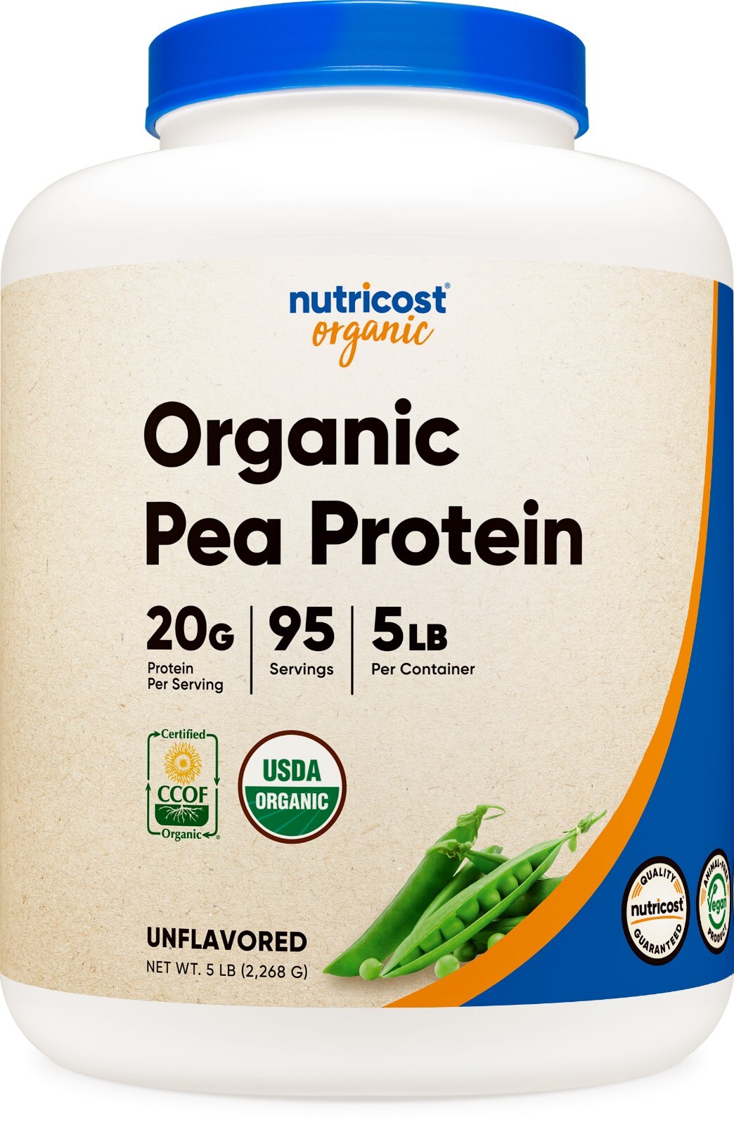 Nutricost Organic Pea Protein Isolate Powder (5LBS) - Protein from Plants