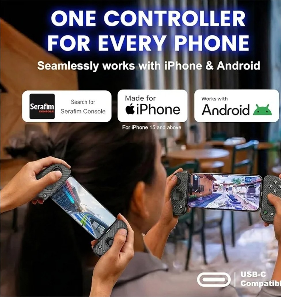 Serafim S3 USB-C Mobile Gaming Controller iPhone 15 16 17 Android Hall Effect