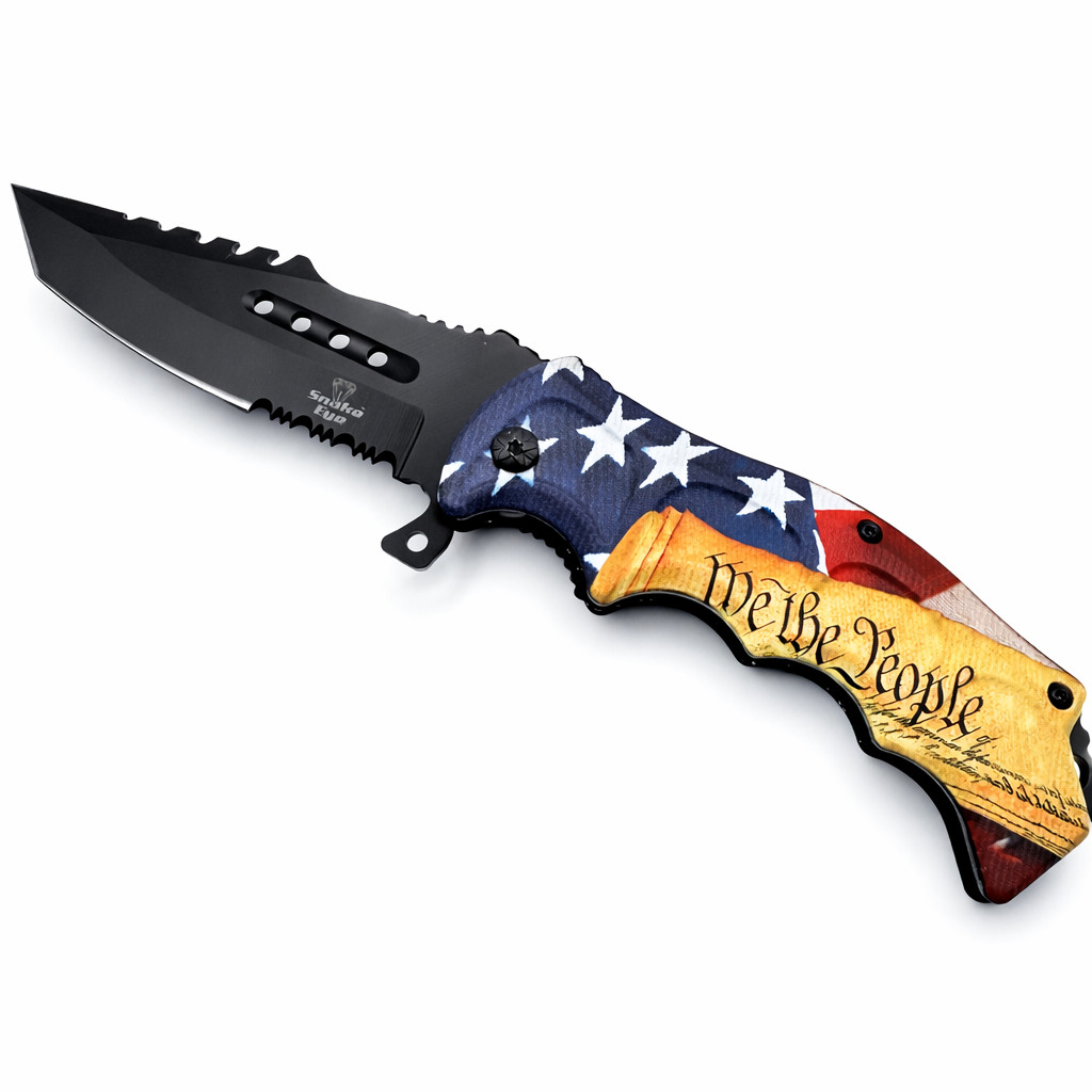 We the People Patriotic Knife | Tactical Spring Assist Knife |   Heavy Duty EDC
