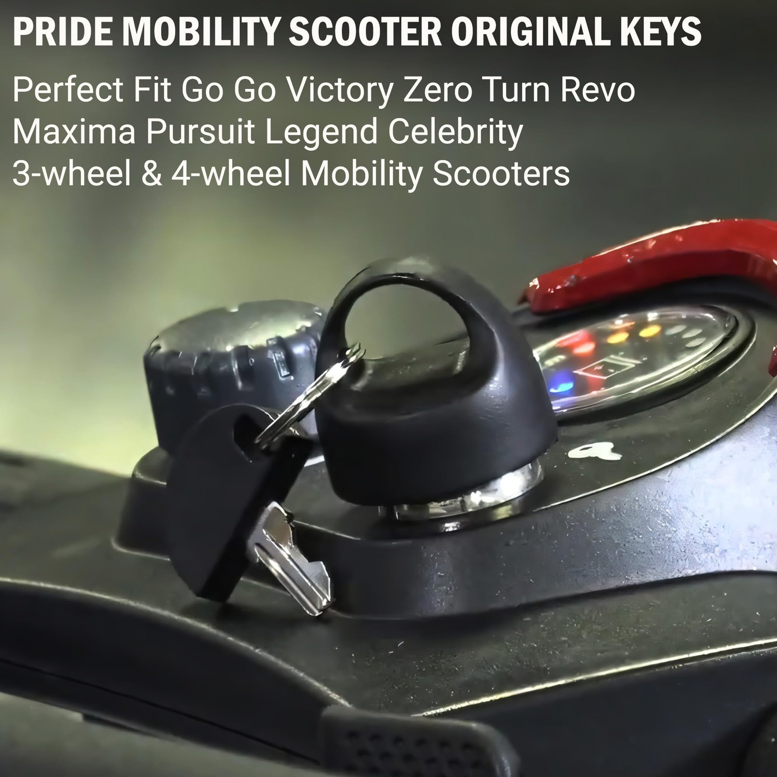 Pride Mobility Scooter Replacement Key Set Compatible with 2 Sets, Black