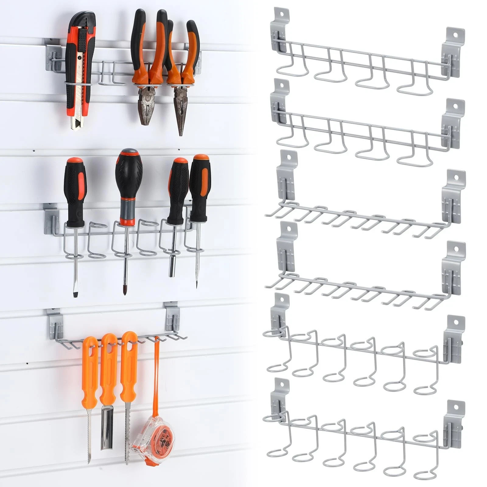 6 Pcs Slatwall Screwdriver Holders Slat Boards Organizer Slatwall Hooks Hange...