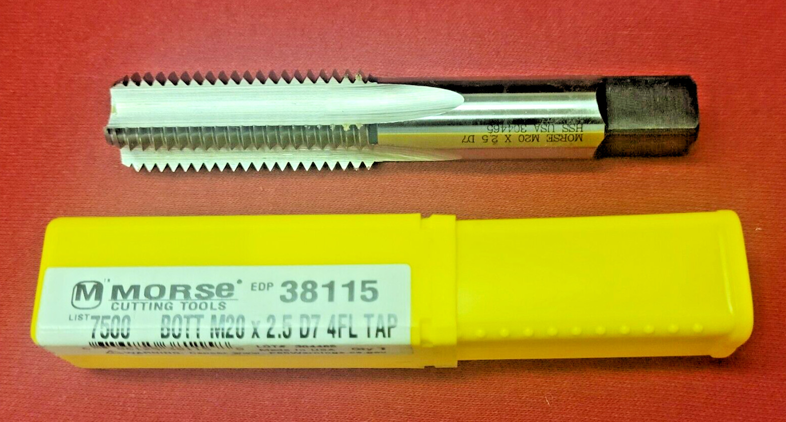 M20 X 2.5 20MM Bottom Hand Tap Morse MT3838115 HSS RH USA D5 Metric 4 Flute
