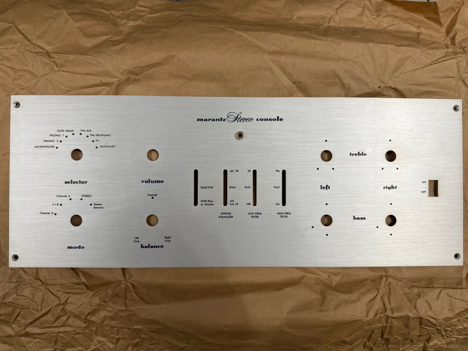 Marantz 7c 7 tube preamplifier panel faceplate replica engraved letter