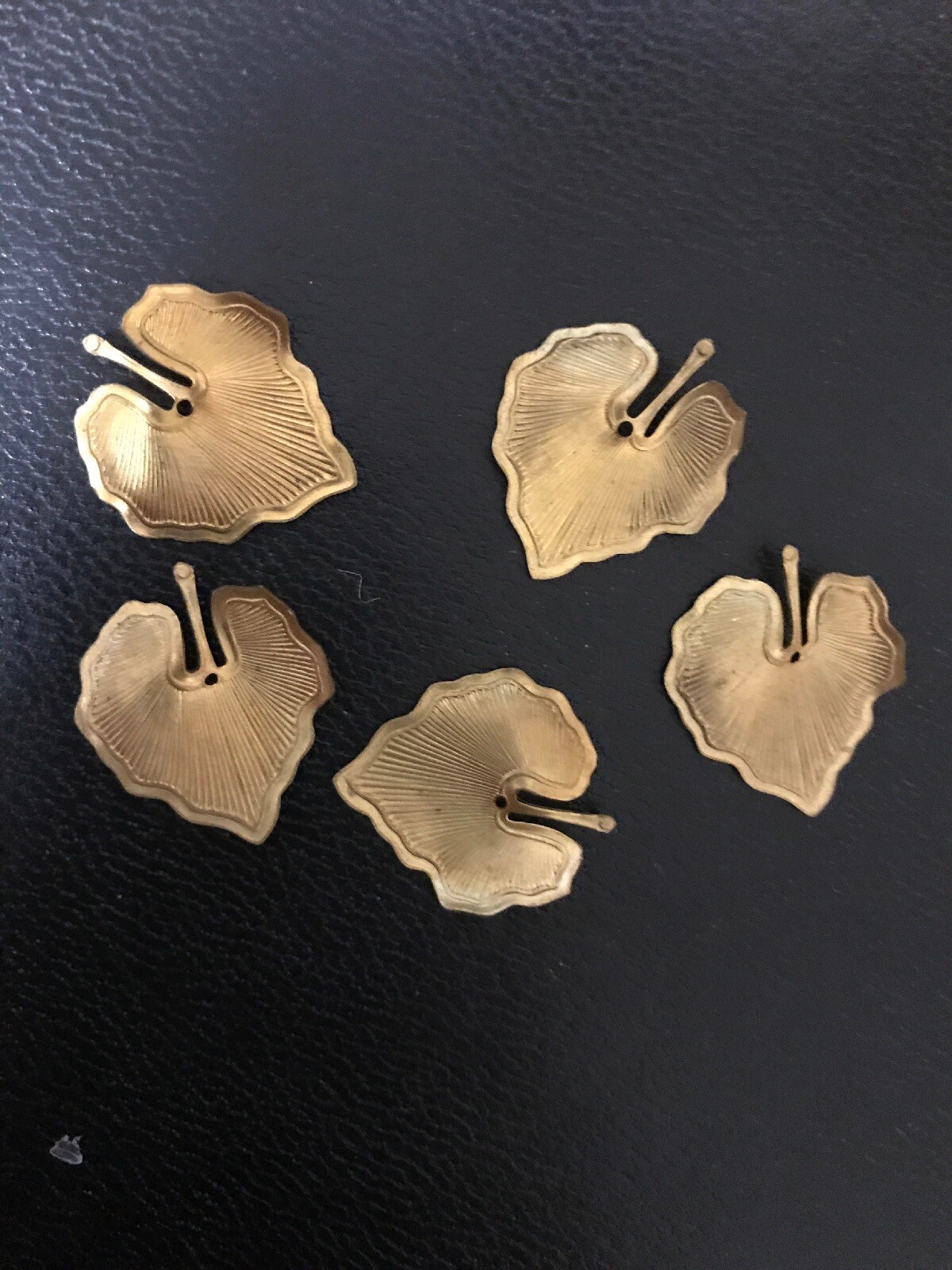 Jewelry Making Repair Old New Stock Setting Art Nouveau Leaf Leaves Gold Tone 5