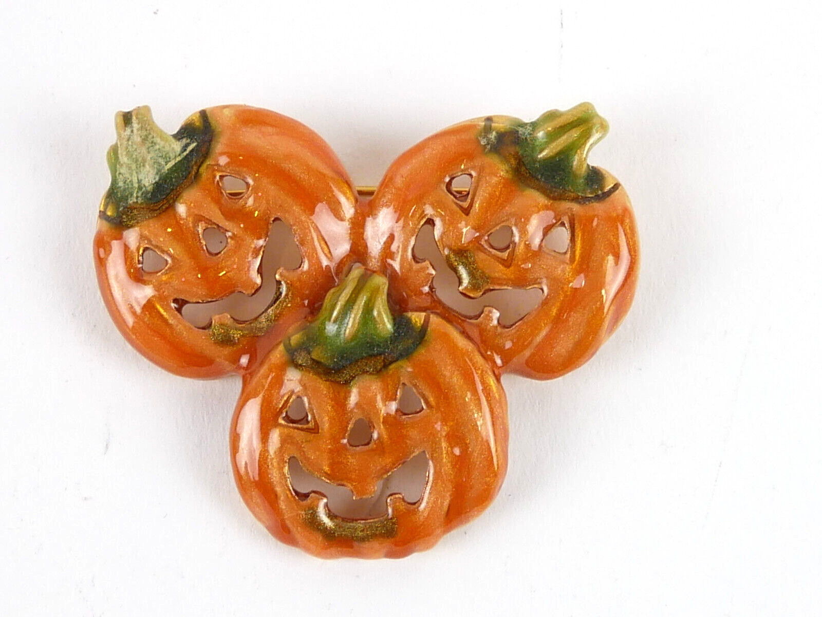 Halloween Pin 3 Jack-O-Lanterns Excelllent Condition