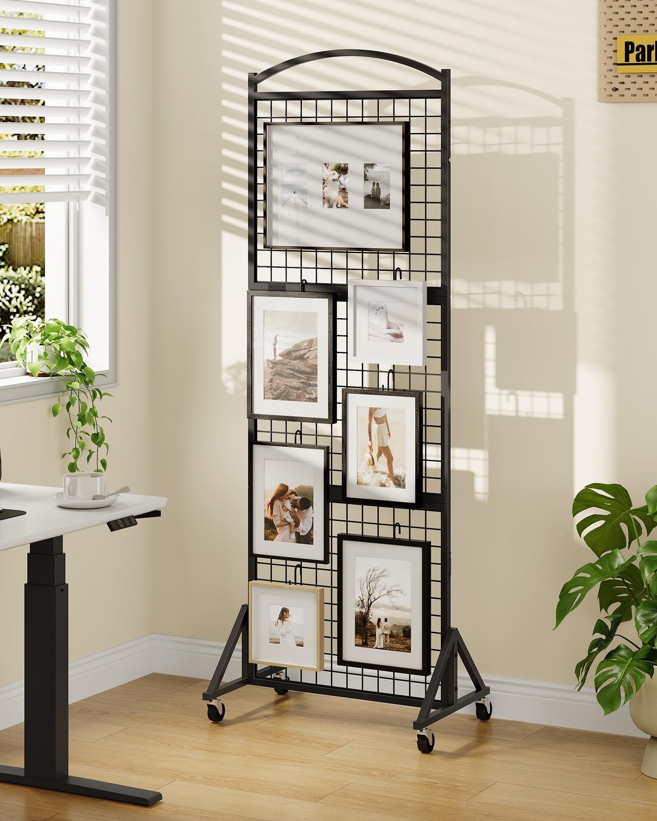 Foldable Grid Wall Panel 1.9' x 5.6' FT, Movable Gridwall Display Rack, Wire ...
