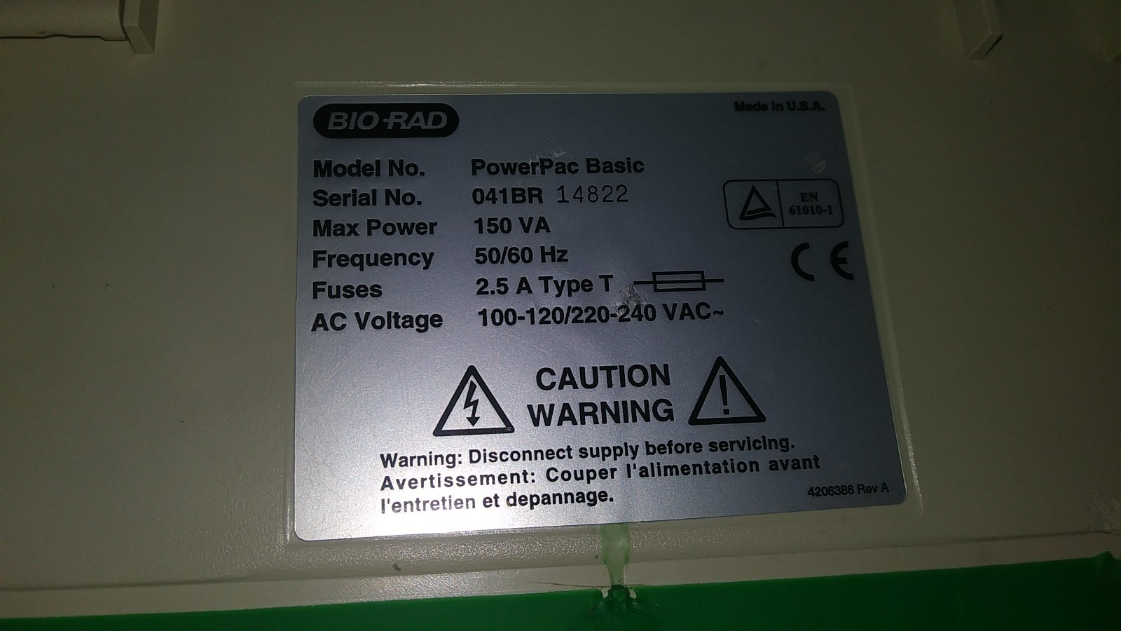 electrophoresis ,power supply Bio-Rad PAC basic