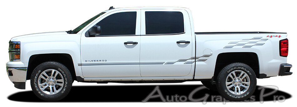 2007-2017 Chevy Silverado GMC Sierra Checker Vinyl 3M Graphics Decals Stripes