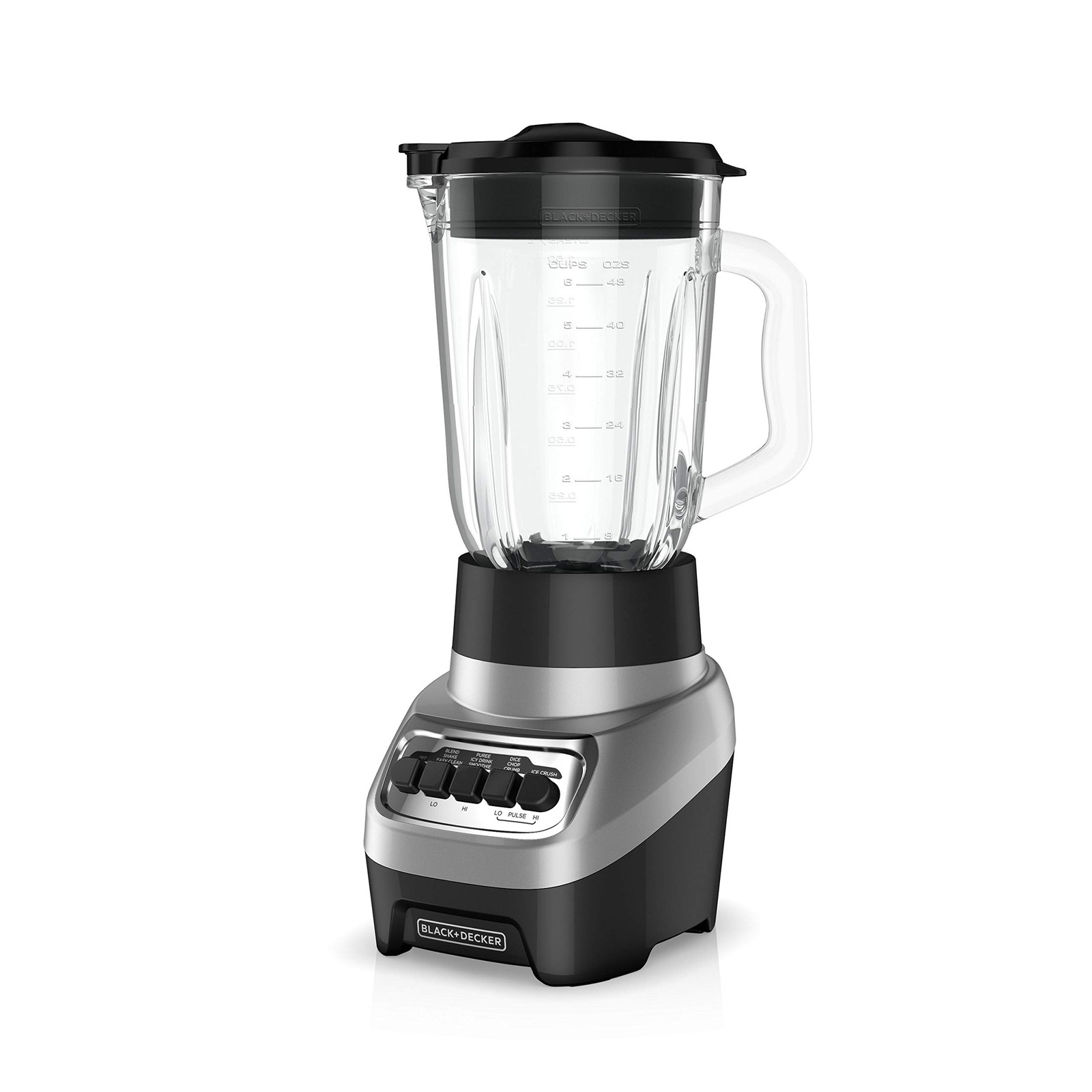6-Cup Glass Blender 900W 4-Speed Quiet, Quad Blades Smoothies Ice