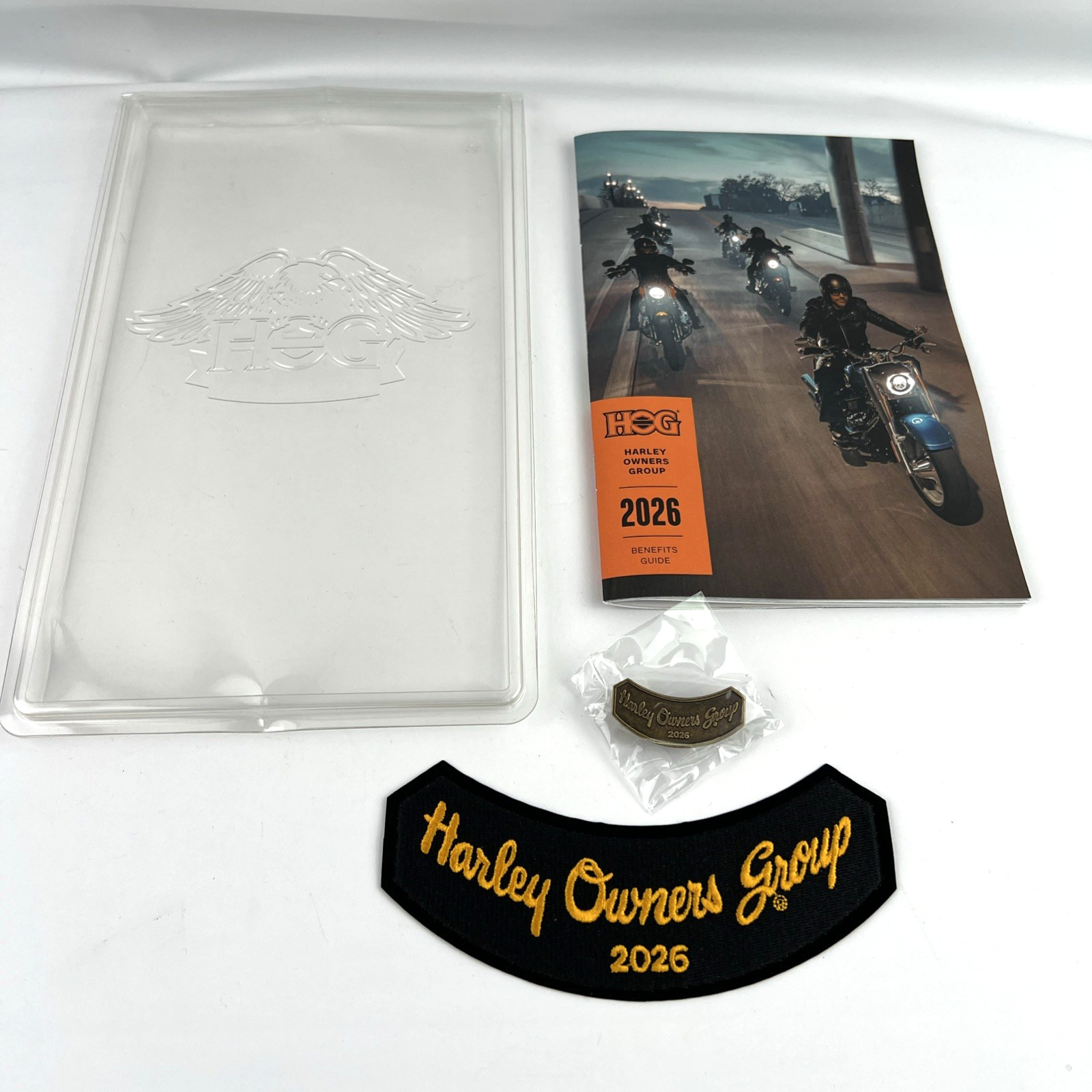 2026 HOG  Harley Owners Group Patch And Pin Set In Plastic Harley Case