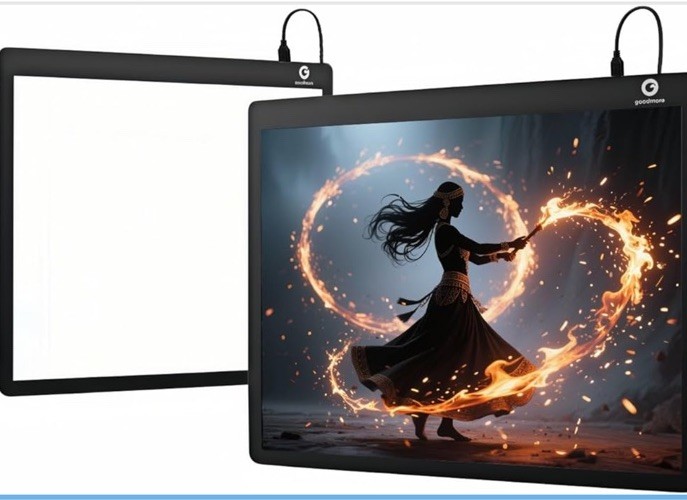 Glass Gaming Mouse Pad with LED Lights,Professional Esport Mousepad with Type C