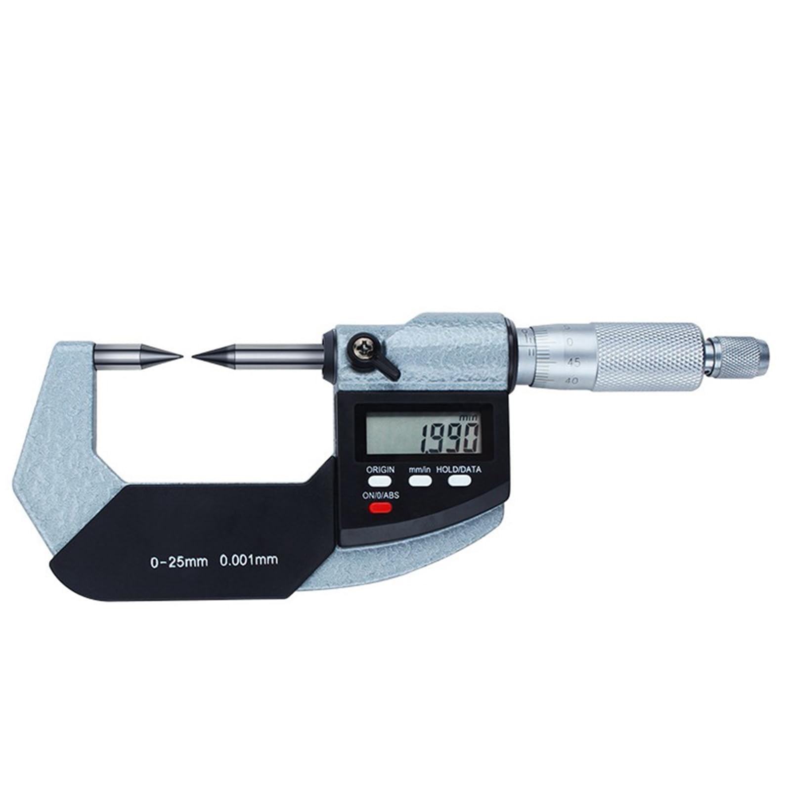 Point Micrometer, 30 Degree, 0-1" / 0-25mm, 0.00005" Resolution, Inch/Metric,...