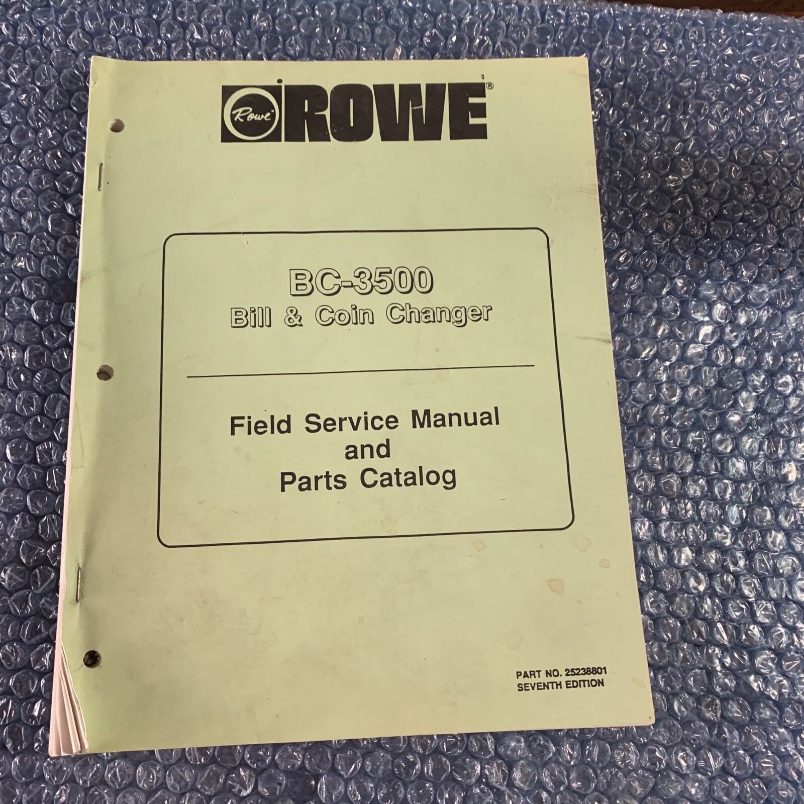 Original Rowe Bill coin changer Bc– 3500 ￼machine  manual