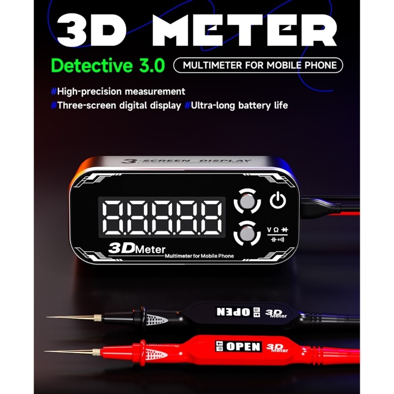 Precisions Digital Multimeter Gold Plating Probes Auto Shutdown Ergonomic Grip