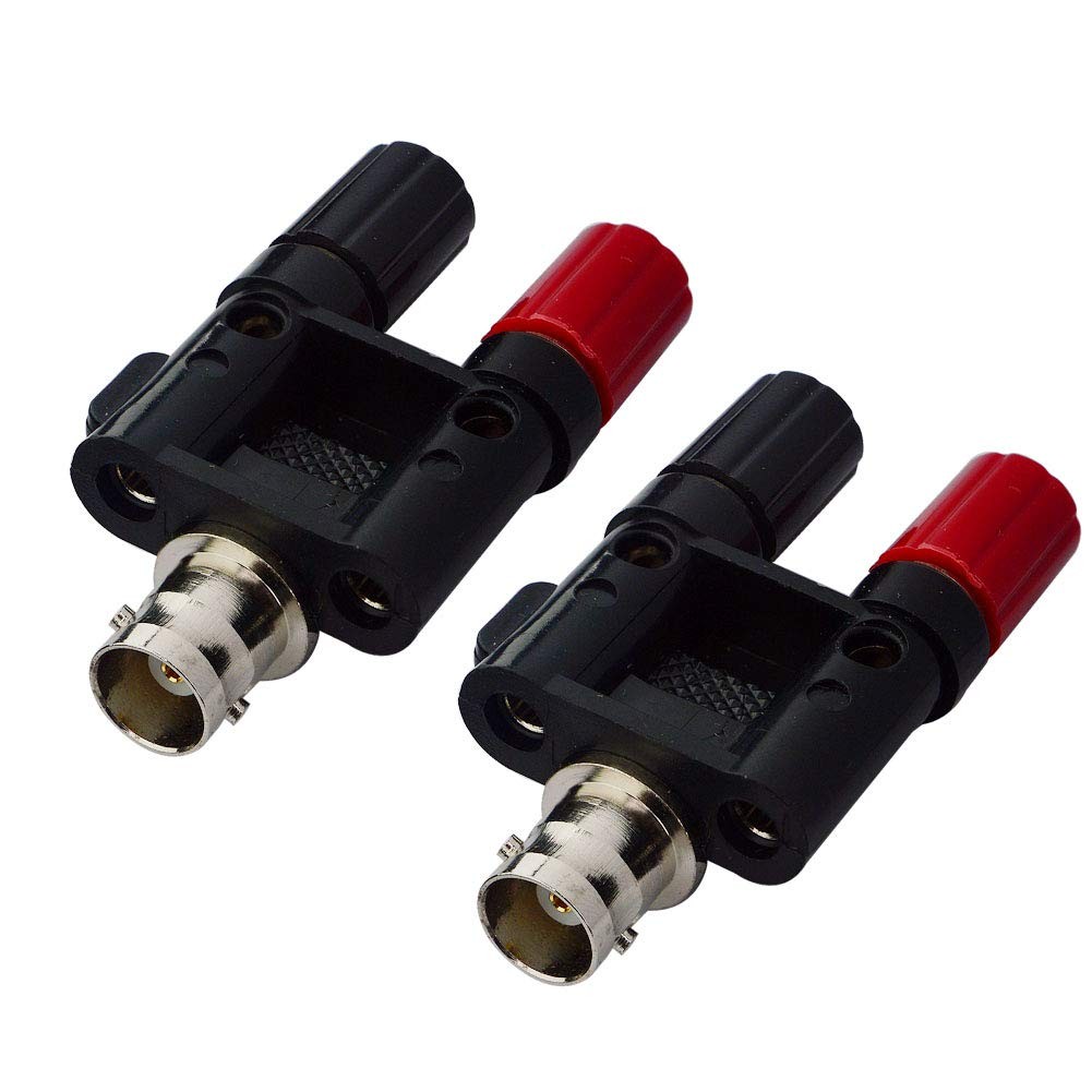 onelinkmore BNC Female to Dual Banana Socket Binding Post RF 2 PCS
