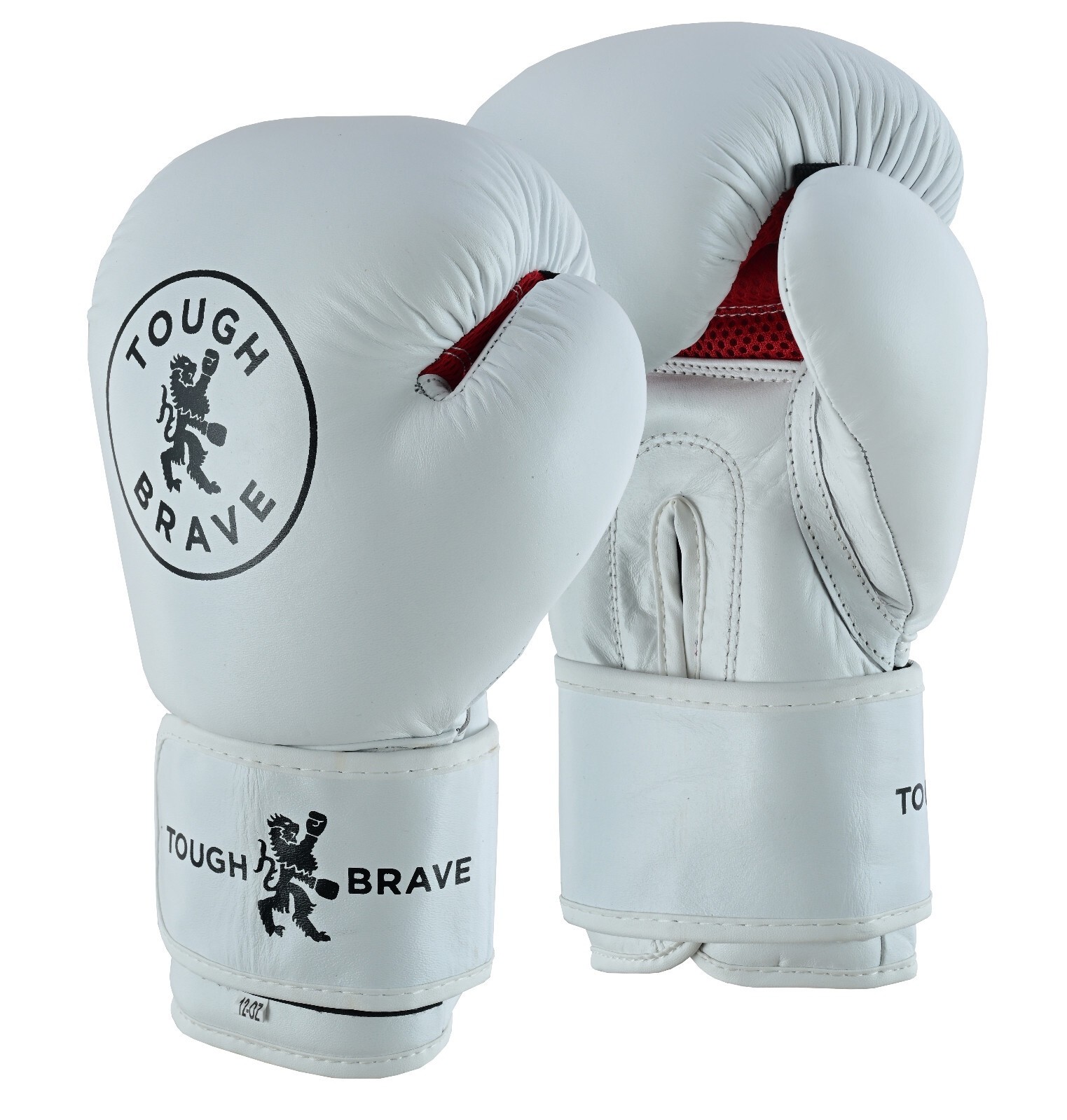 White Genuine Leather Boxing Gloves 12oz Sparring Training Muay Thai Kickboxing