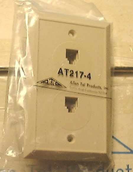 Allen Tel Products AT217-4 Dual Telephone Wall Jack 2-Port RJ11 Single Gang