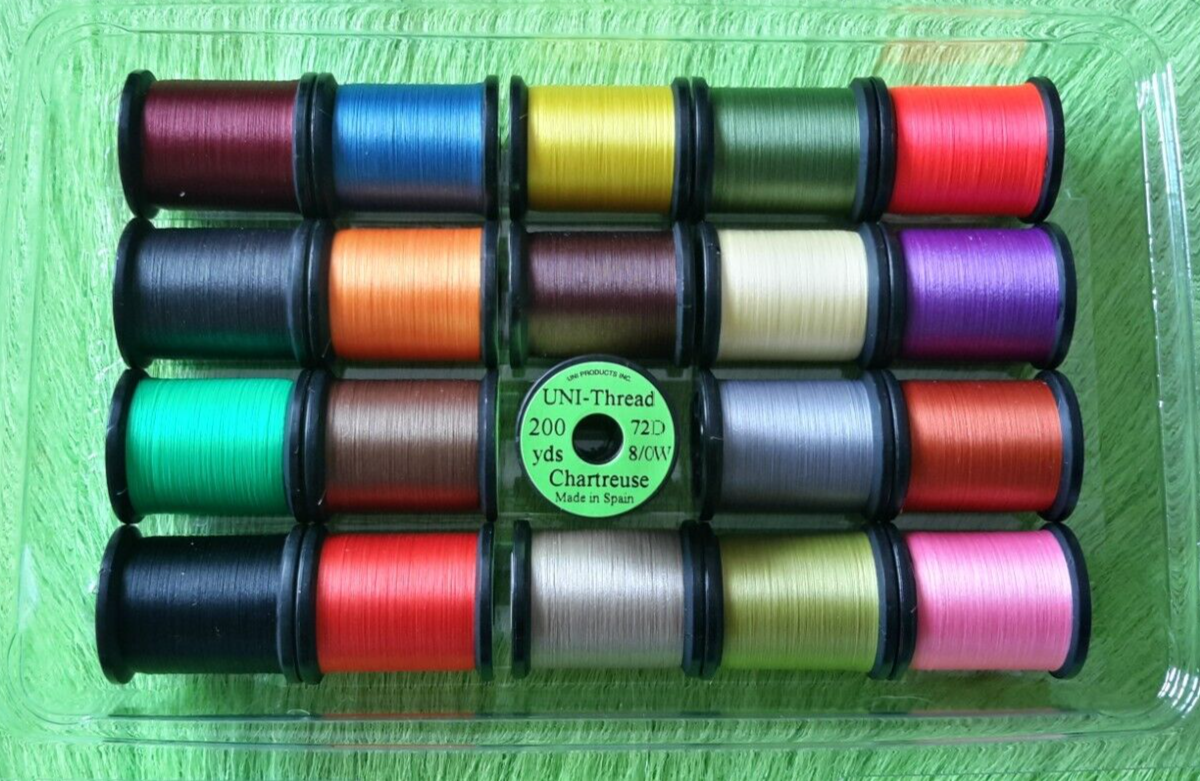 Fly Tying Thread Uni- thread (20) Spool Combo) Size 8/0 200 yard spools, 72 Den.