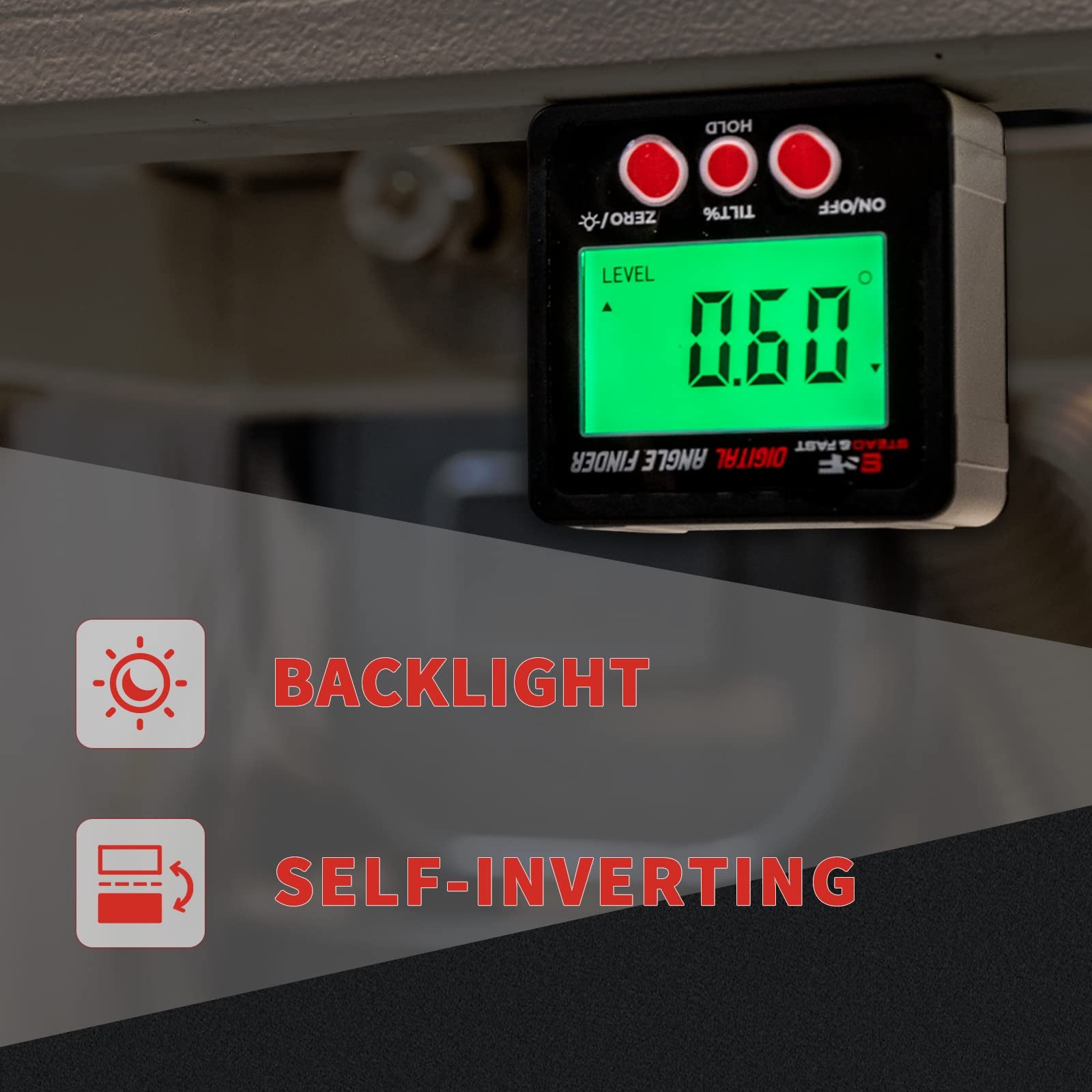 Digital Angle Finder Magnetic with Case & Backlit LCD