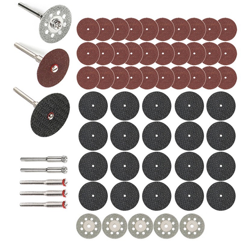 60X Cutting Disc Sanding Wheel Saw Cutter Mandrel Set Rotary Tool Accessories