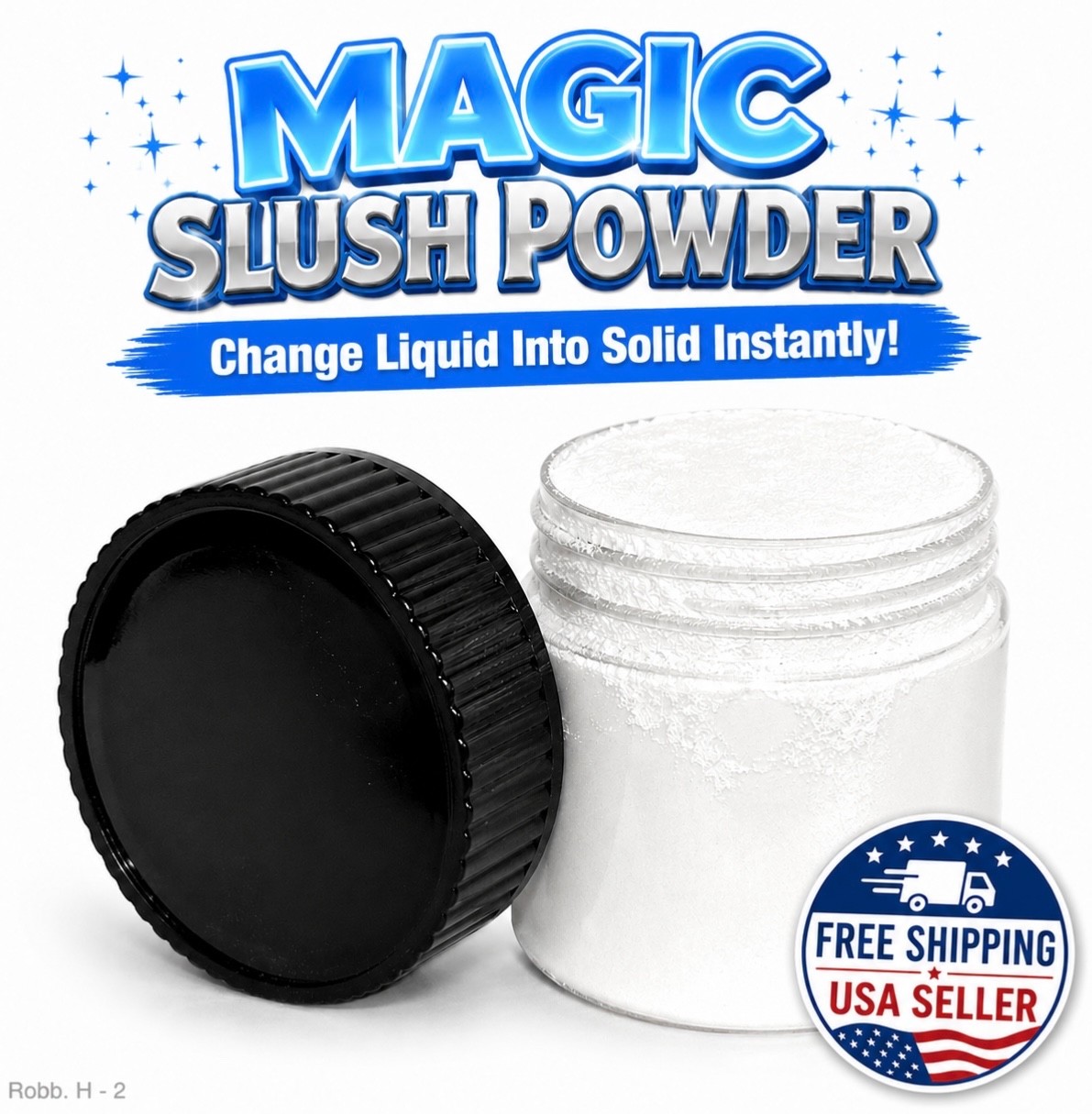 SLUSH POWDER JAR 2.25 Gelling Joke Liquid Magic Trick Prank Add Water Solid Gell