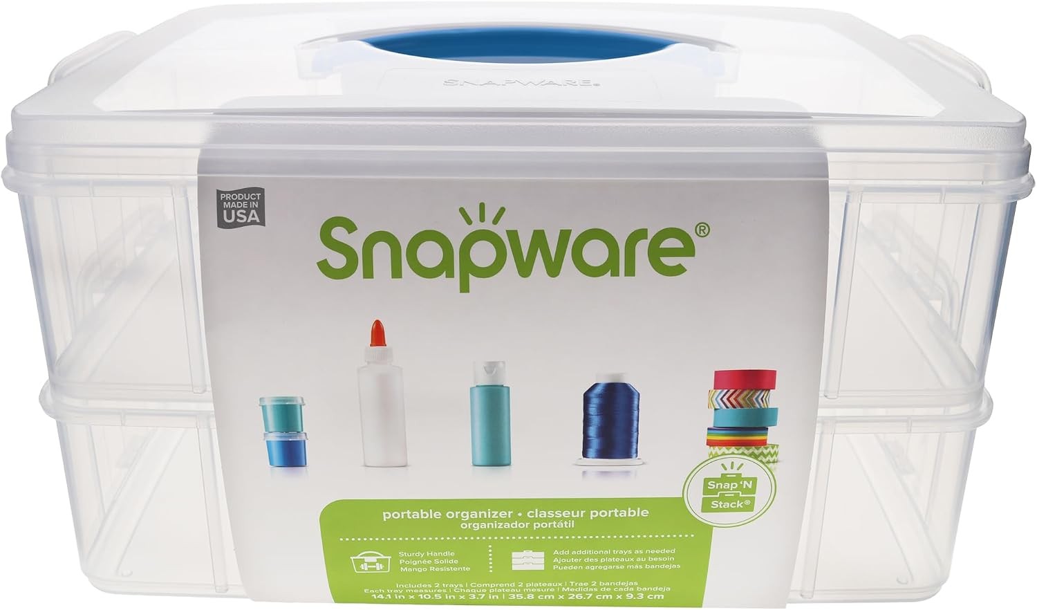 Stackable Storage Bin for Tools & Crafts, Clear, BPA-Free