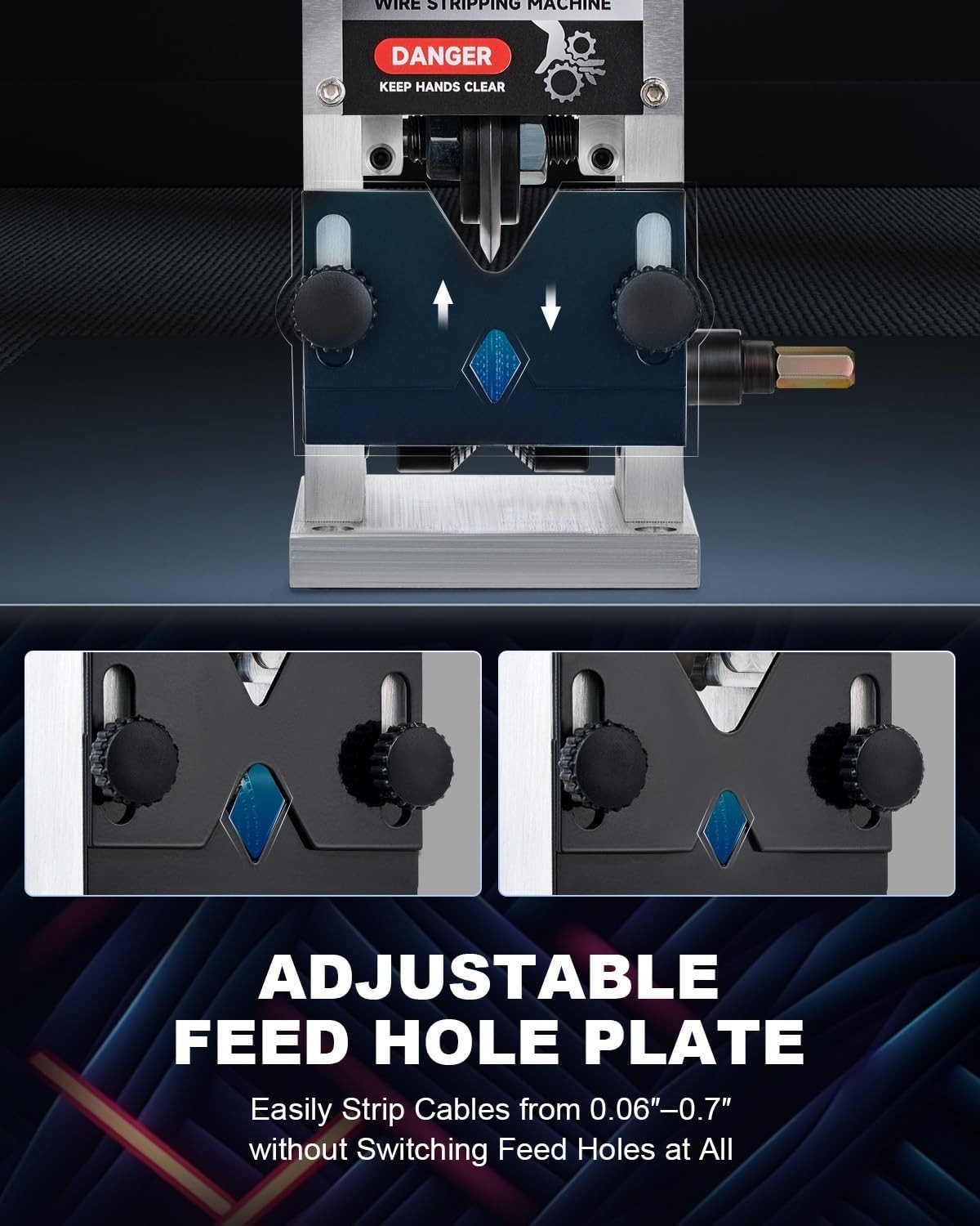 Drill Powered Wire Stripping Tool - 3 Feed Holes