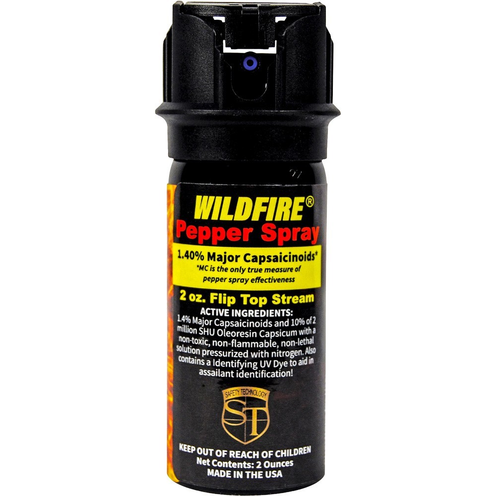 WildFire 1.4% MC 2 oz Self Defense Police Pepper Spray Flip Top Stream