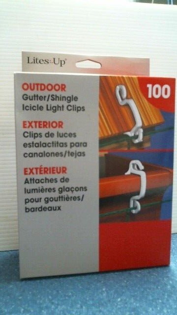 Lites Up Outdoor Gutter/Shingle Icicle Light Clips 100 Ct.  (73006-100C) FS