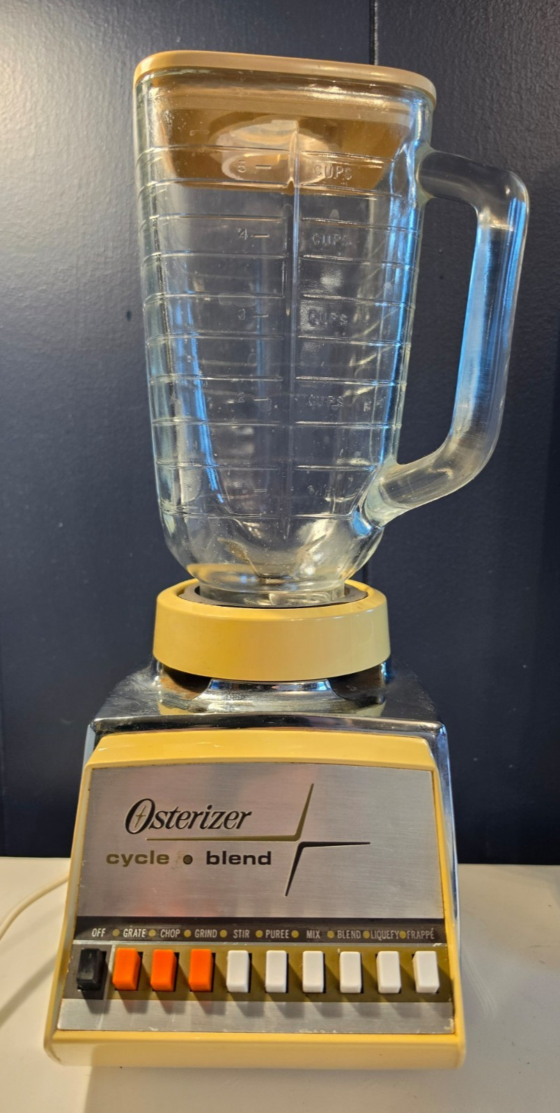 Vintage Mid Century Oster Osterizer 647 Glass Blender Cup Pitcher Almond