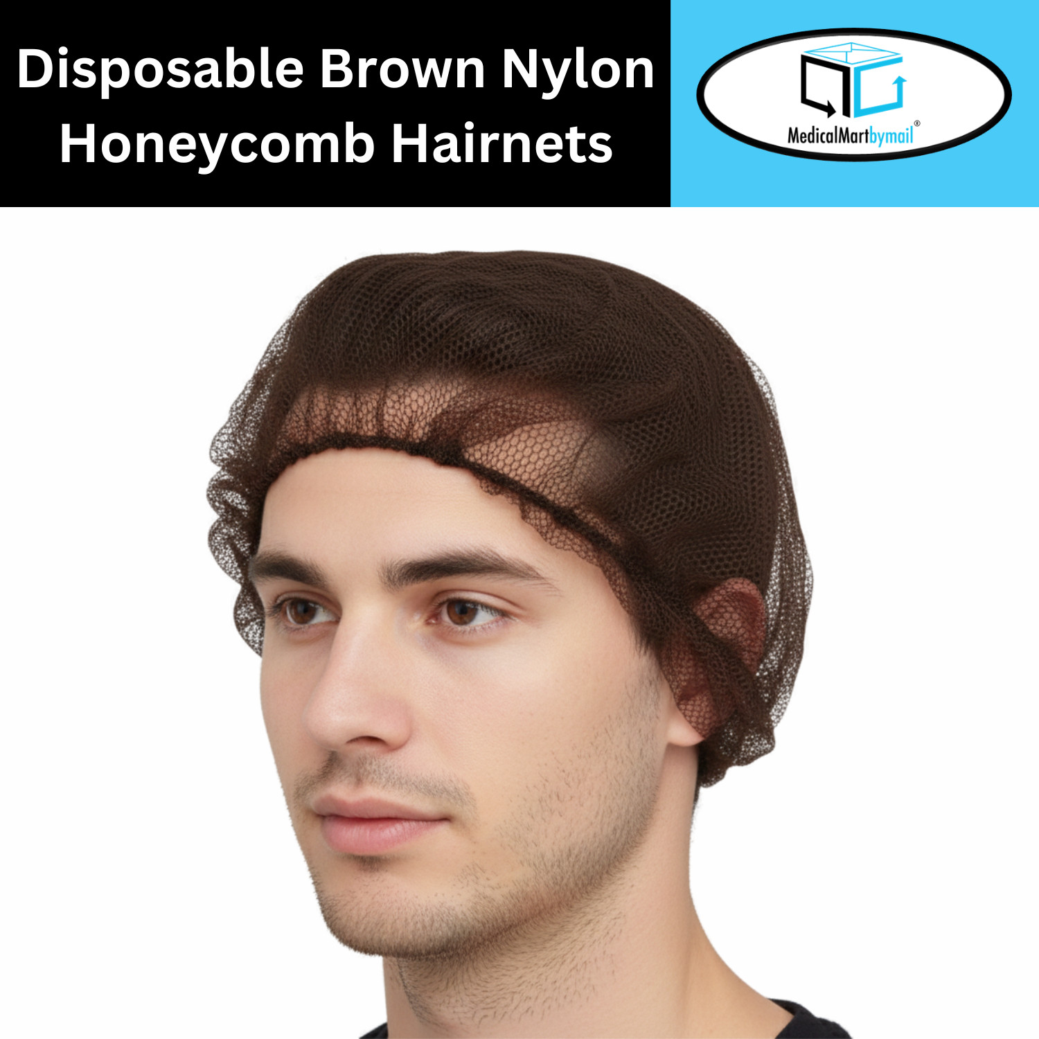 Stretchable Mesh Elastic Hair Net 24" Hairnet Nylon Brown Women Men 2000 Pieces