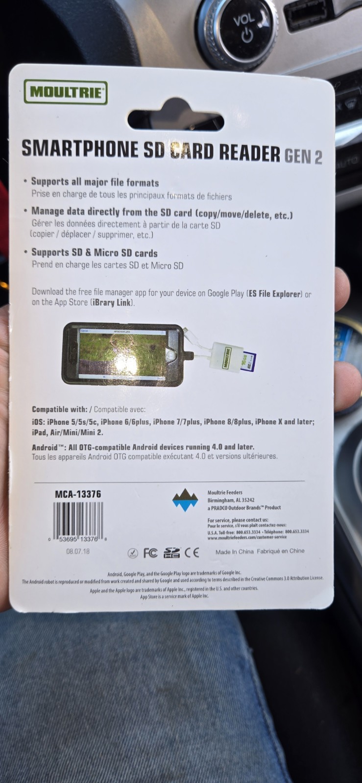 Moultrie Apple/ Android Smartphone SD Card Reader Gen 2 New