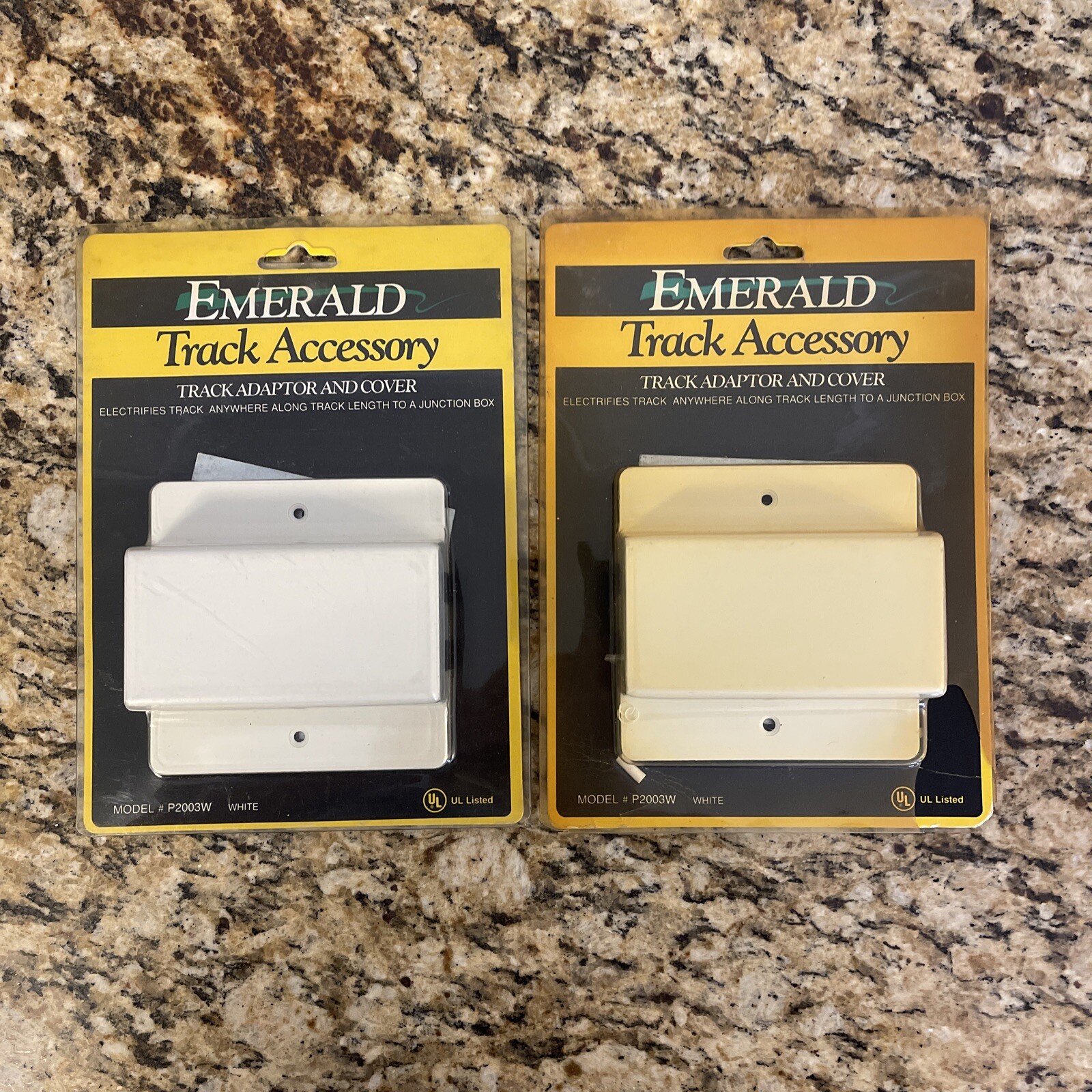 Lot Of 2 Emerald Track Accessory Track Adaptor And Cover P2003W White New