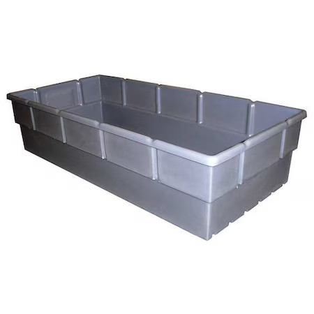 Storage Bin, Plastic, Gray, 9 In H, 18 In W, 38 1/2 In L, Bc-3616