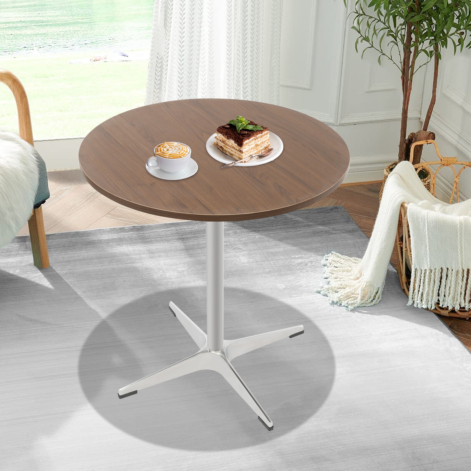 Round Dining Table, Space Saving Dinner Table, Rustic Dining Table