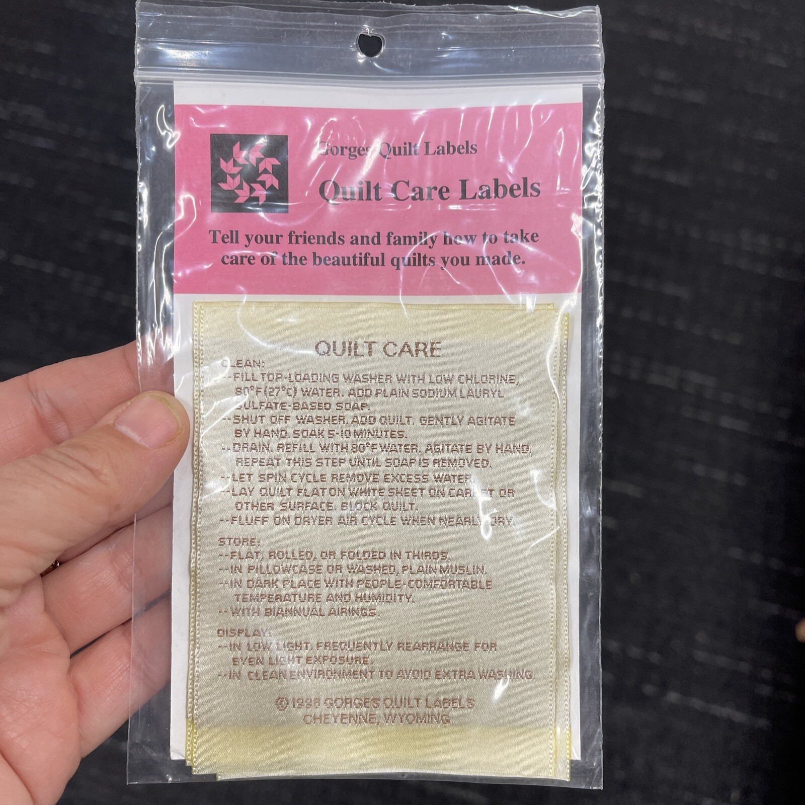 Gorges Quilt Care Label Lot Of 3