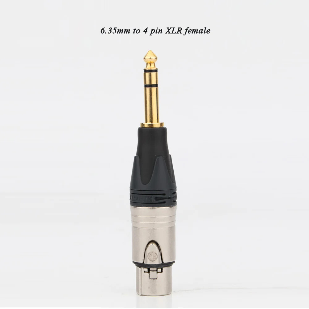 HiFi NEUTRIK 6.35mm 1/4" Male to 4 pin XLR Female Balanced Headphone TRS Adapter